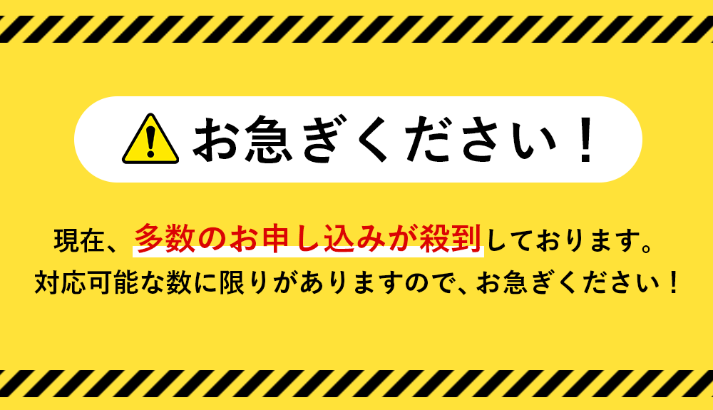 お急ぎください！