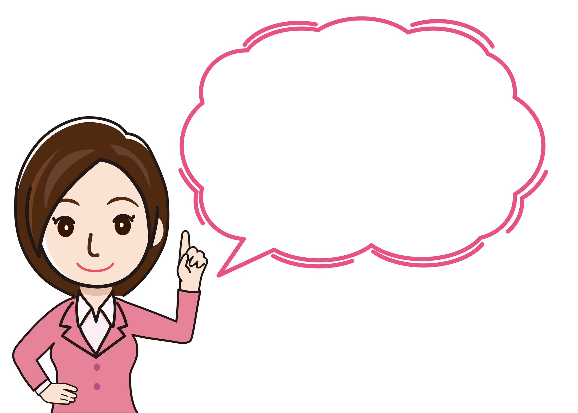アドバイスをする女性と吹き出し