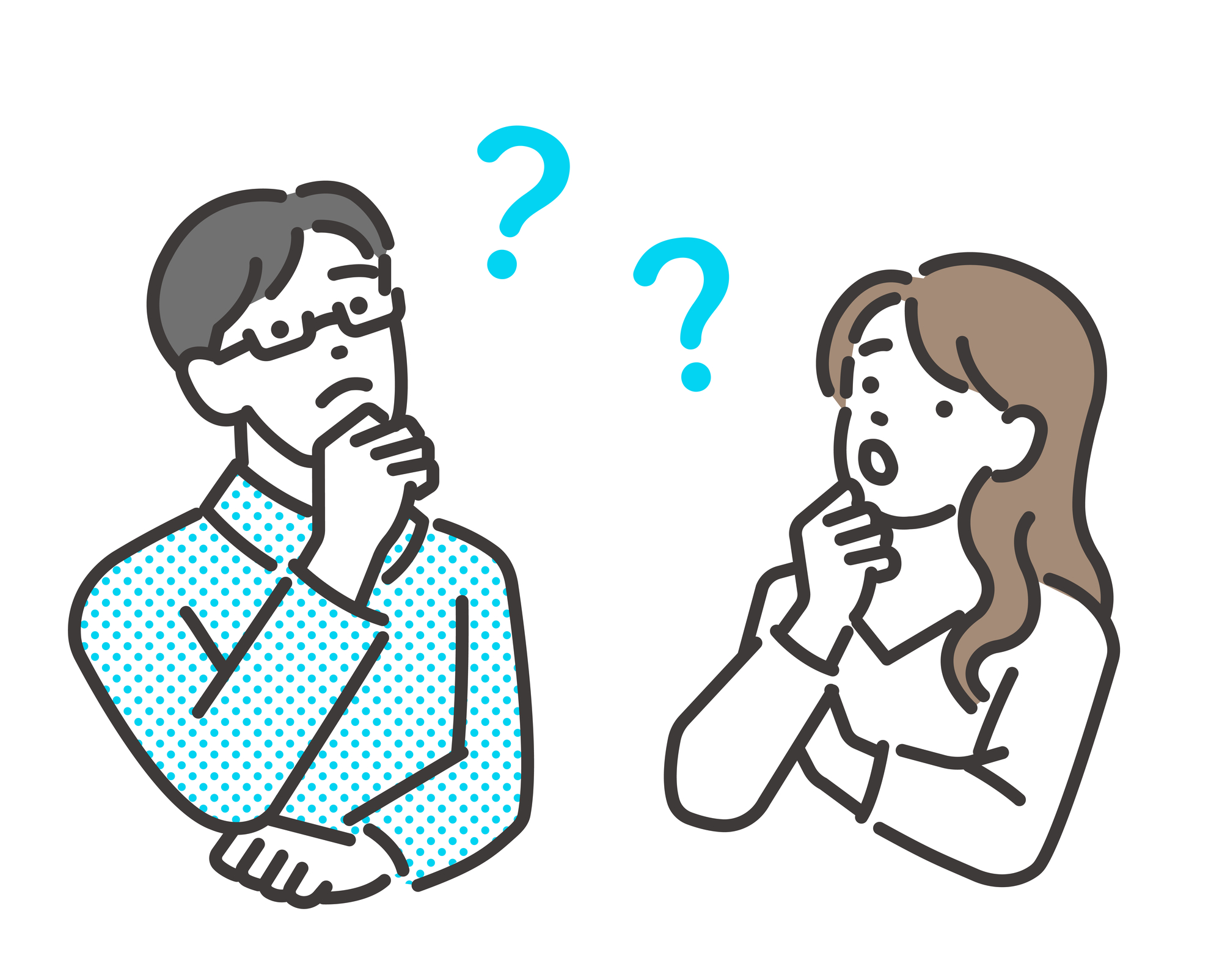 悩み事がある夫婦のイラスト